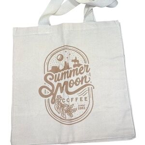 NWOT‎ Summer Moon Coffee Shop Canvas 100% Cotton Tote Bag
